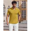 image:imageCOOFANDY Mens Muscle V Neck Polo Shirts Stretch Short Sleeve Golf TShirts Ribbed Knit Soft TeesYellow