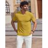 image:imageCOOFANDY Mens Muscle V Neck Polo Shirts Stretch Short Sleeve Golf TShirts Ribbed Knit Soft TeesYellow