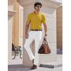 image:imageCOOFANDY Mens Muscle V Neck Polo Shirts Stretch Short Sleeve Golf TShirts Ribbed Knit Soft TeesYellow