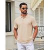image:imageCOOFANDY Mens Polo Shirts Classic Short Sleeve Polo T Shirts Cotton Pique Casual Summer Fashion Golf ShirtBeige
