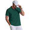 image:imageCOOFANDY Mens Polo Shirts Classic Short Sleeve Polo T Shirts Cotton Pique Casual Summer Fashion Golf ShirtDark Green