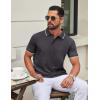 image:imageCOOFANDY Mens Polo Shirts Classic Short Sleeve Polo T Shirts Cotton Pique Casual Summer Fashion Golf ShirtDark Grey