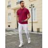 image:imageCOOFANDY Mens Polo Shirts Classic Short Sleeve Polo T Shirts Cotton Pique Casual Summer Fashion Golf ShirtDark Red