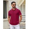 image:imageCOOFANDY Mens Polo Shirts Classic Short Sleeve Polo T Shirts Cotton Pique Casual Summer Fashion Golf ShirtDark Red