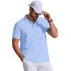 image:imageCOOFANDY Mens Polo Shirts Classic Short Sleeve Polo T Shirts Cotton Pique Casual Summer Fashion Golf ShirtLight Blue