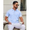 image:imageCOOFANDY Mens Polo Shirts Classic Short Sleeve Polo T Shirts Cotton Pique Casual Summer Fashion Golf ShirtLight Blue