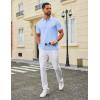 image:imageCOOFANDY Mens Polo Shirts Classic Short Sleeve Polo T Shirts Cotton Pique Casual Summer Fashion Golf ShirtLight Blue
