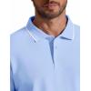 image:imageCOOFANDY Mens Polo Shirts Classic Short Sleeve Polo T Shirts Cotton Pique Casual Summer Fashion Golf ShirtLight Blue