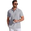 image:imageCOOFANDY Mens Polo Shirts Classic Short Sleeve Polo T Shirts Cotton Pique Casual Summer Fashion Golf ShirtLight Grey