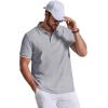 image:imageCOOFANDY Mens Polo Shirts Classic Short Sleeve Polo T Shirts Cotton Pique Casual Summer Fashion Golf ShirtLight Grey
