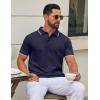 image:imageCOOFANDY Mens Polo Shirts Classic Short Sleeve Polo T Shirts Cotton Pique Casual Summer Fashion Golf ShirtNavy Blue
