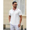 image:imageCOOFANDY Mens Polo Shirts Classic Short Sleeve Polo T Shirts Cotton Pique Casual Summer Fashion Golf ShirtWhite