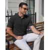 image:imageCOOFANDY Mens Polo Shirts Short Sleeve Casual Knit Textured Polo Shirt Summer Collared TShirt01black