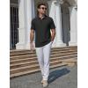 image:imageCOOFANDY Mens Polo Shirts Short Sleeve Casual Knit Textured Polo Shirt Summer Collared TShirt01black