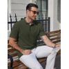 image:imageCOOFANDY Mens Polo Shirts Short Sleeve Casual Knit Textured Polo Shirt Summer Collared TShirtDark Army Green