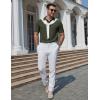 image:imageCOOFANDY Mens Polo Shirts Short Sleeve Casual Knit Textured Polo Shirt Summer Collared TShirtDark Army Green