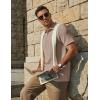 image:imageCOOFANDY Mens Polo Shirts Short Sleeve Casual Knit Textured Polo Shirt Summer Collared TShirtKhaki