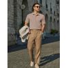 image:imageCOOFANDY Mens Polo Shirts Short Sleeve Casual Knit Textured Polo Shirt Summer Collared TShirtKhaki