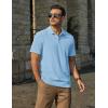 image:imageCOOFANDY Mens Polo Shirts Short Sleeve Casual Knit Textured Polo Shirt Summer Collared TShirtLight Blue
