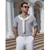 image:imageCOOFANDY Mens Polo Shirts Short Sleeve Casual Knit Textured Polo Shirt Summer Collared TShirtLight Grey