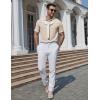 image:imageCOOFANDY Mens Polo Shirts Short Sleeve Casual Knit Textured Polo Shirt Summer Collared TShirtLight Khaki