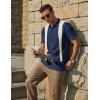 image:imageCOOFANDY Mens Polo Shirts Short Sleeve Casual Knit Textured Polo Shirt Summer Collared TShirtNavy Blue