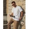 image:imageCOOFANDY Mens Polo Shirts Short Sleeve Casual Knit Textured Polo Shirt Summer Collared TShirtWhite