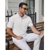 image:imageCOOFANDY Mens Polo Shirts Short Sleeve Casual Knit Textured Polo Shirt Summer Collared TShirtWhite