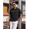 image:imageCOOFANDY Mens Polo Shirts Short Sleeve Casual Summer Polo Tee Classic Collared Golf Stylish Tops01black