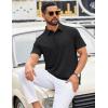 image:imageCOOFANDY Mens Polo Shirts Short Sleeve Casual Summer Polo Tee Classic Collared Golf Stylish Tops02black Solid