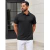 image:imageCOOFANDY Mens Polo Shirts Short Sleeve Casual Summer Polo Tee Classic Collared Golf Stylish Tops02black Solid