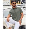 image:imageCOOFANDY Mens Polo Shirts Short Sleeve Casual Summer Polo Tee Classic Collared Golf Stylish TopsArmy Green