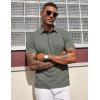 image:imageCOOFANDY Mens Polo Shirts Short Sleeve Casual Summer Polo Tee Classic Collared Golf Stylish TopsArmy Green