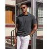 image:imageCOOFANDY Mens Polo Shirts Short Sleeve Casual Summer Polo Tee Classic Collared Golf Stylish TopsDark Grey