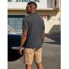 image:imageCOOFANDY Mens Polo Shirts Short Sleeve Casual Summer Polo Tee Classic Collared Golf Stylish TopsDark Grey