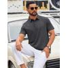 image:imageCOOFANDY Mens Polo Shirts Short Sleeve Casual Summer Polo Tee Classic Collared Golf Stylish TopsDark Grey
