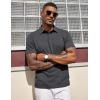 image:imageCOOFANDY Mens Polo Shirts Short Sleeve Casual Summer Polo Tee Classic Collared Golf Stylish TopsDark Grey