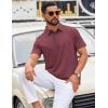 image:imageCOOFANDY Mens Polo Shirts Short Sleeve Casual Summer Polo Tee Classic Collared Golf Stylish TopsDark Red
