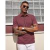 image:imageCOOFANDY Mens Polo Shirts Short Sleeve Casual Summer Polo Tee Classic Collared Golf Stylish TopsDark Red
