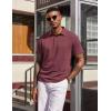 image:imageCOOFANDY Mens Polo Shirts Short Sleeve Casual Summer Polo Tee Classic Collared Golf Stylish TopsDark Red