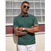 image:imageCOOFANDY Mens Polo Shirts Short Sleeve Casual Summer Polo Tee Classic Collared Golf Stylish TopsGreen