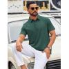 image:imageCOOFANDY Mens Polo Shirts Short Sleeve Casual Summer Polo Tee Classic Collared Golf Stylish TopsGreen