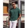 image:imageCOOFANDY Mens Polo Shirts Short Sleeve Casual Summer Polo Tee Classic Collared Golf Stylish TopsGreen