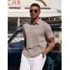 image:imageCOOFANDY Mens Polo Shirts Short Sleeve Casual Summer Polo Tee Classic Collared Golf Stylish TopsKhaki