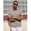 image:imageCOOFANDY Mens Polo Shirts Short Sleeve Casual Summer Polo Tee Classic Collared Golf Stylish TopsKhaki