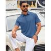 image:imageCOOFANDY Mens Polo Shirts Short Sleeve Casual Summer Polo Tee Classic Collared Golf Stylish TopsNavy Blue