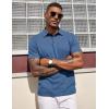 image:imageCOOFANDY Mens Polo Shirts Short Sleeve Casual Summer Polo Tee Classic Collared Golf Stylish TopsNavy Blue