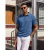 image:imageCOOFANDY Mens Polo Shirts Short Sleeve Casual Summer Polo Tee Classic Collared Golf Stylish TopsNavy Blue