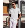 image:imageCOOFANDY Mens Polo Shirts Short Sleeve Casual Summer Polo Tee Classic Collared Golf Stylish TopsWhite