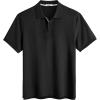 image:imageCOOFANDY Mens Polo Shirts Short Sleeve Cotton Pique Casual Button T Shirts Classic Fit Collared Golf ShirtsBlack